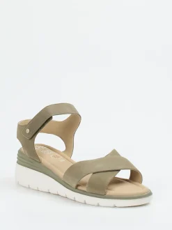 Ara – Komfortsandalen aus Veloursleder grün