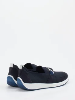 Ara – Komfort-Slipper aus Stretch und Veloursleder blau