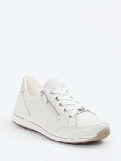 Ara – Komfort-Sneaker aus geprägtem Leder Offwhite