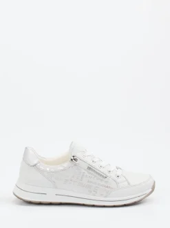 Ara – Komfort-Sneaker aus geprägtem Leder Offwhite