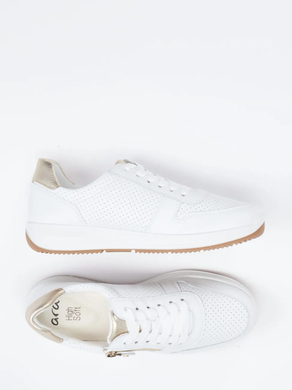 Ara – Komfort-Sneaker aus Kalbleder Weiß