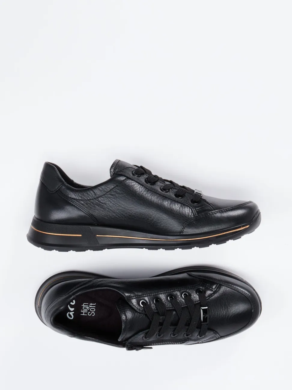 Ara – Komfort-Sneaker aus Kalbleder schwarz