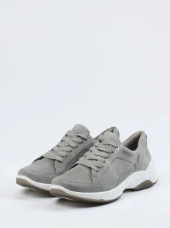 Ara – Komfort-Sneaker aus Veloursleder hellgrau