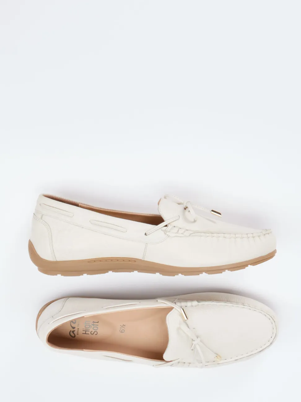 Ara – Loafer aus Hirschleder cremeweiß