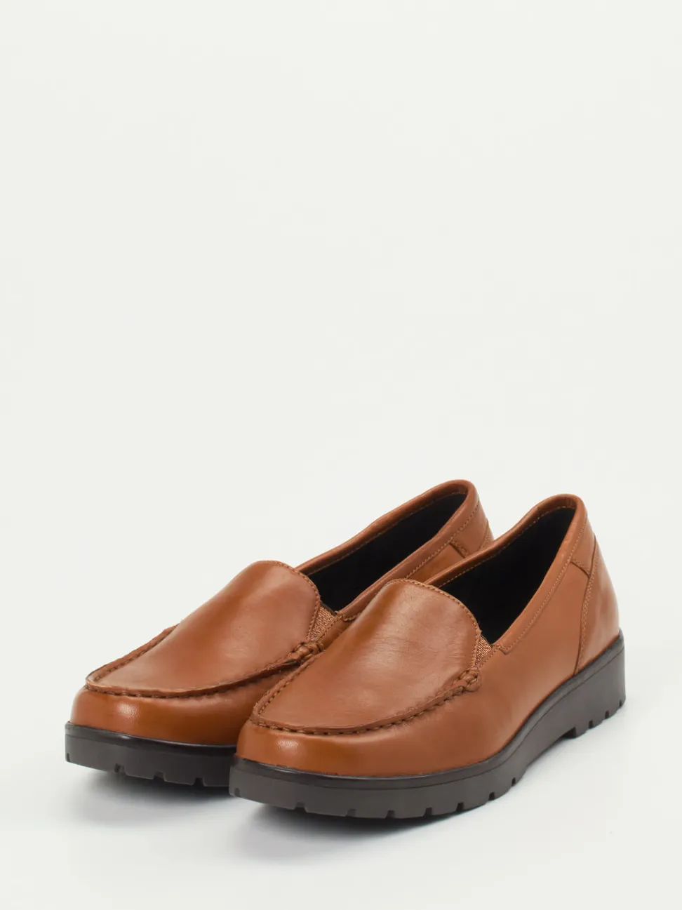 Ara – Loafer aus Kalbleder cognacfarben glänzend
