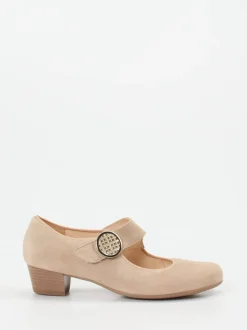 Ara – Mary Jane Pumps aus Veloursleder beige