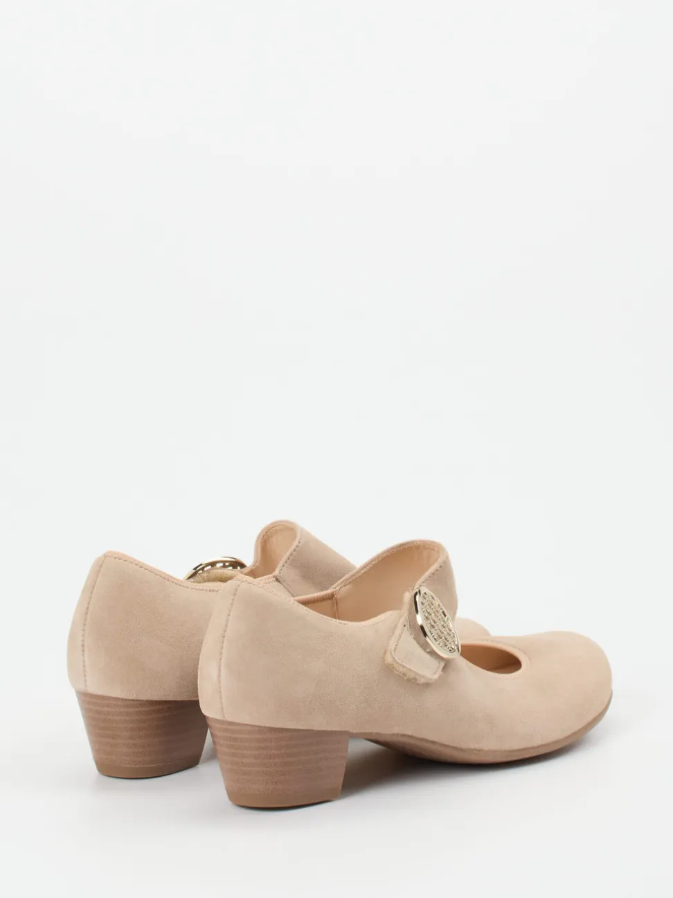 Ara – Mary Jane Pumps aus Veloursleder beige