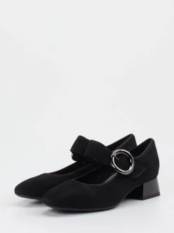 Ara – Mary Jane Pumps aus Veloursleder schwarz