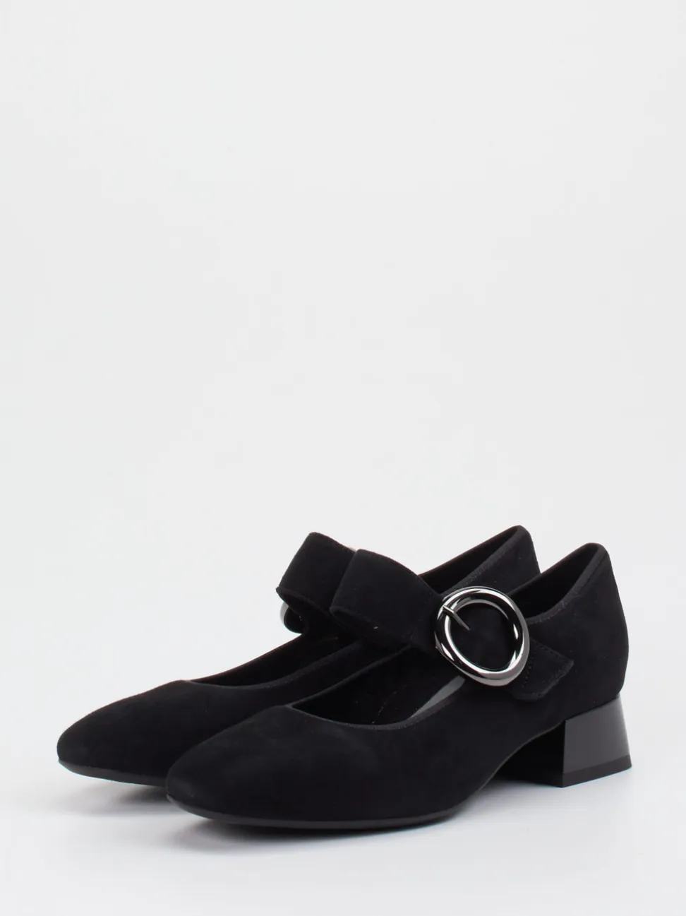 Ara – Mary Jane Pumps aus Veloursleder schwarz