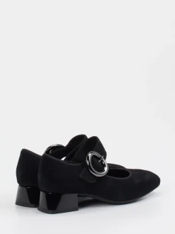 Ara – Mary Jane Pumps aus Veloursleder schwarz