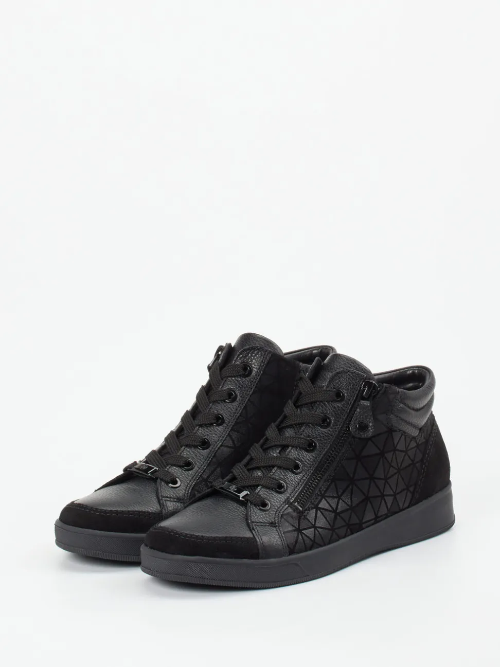 Ara – Mid-Top Sneaker aus Leder Schwarz