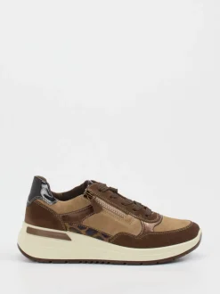Ara – Plateau-Sneaker aus Veloursleder braun
