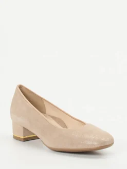 Ara – Pumps aus Metallicleder in Beigegold