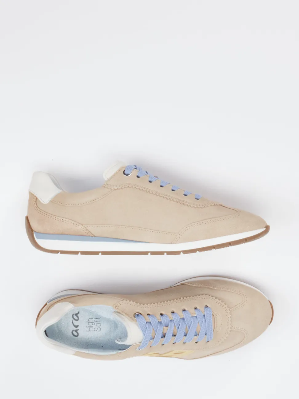Ara – Retro-Sneaker aus Veloursleder beige