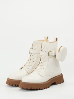 Ara – Schnürboots aus geprägtem Leder in Beige