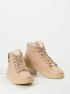 Ara – Schnürboots aus Kalbleder beige