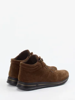 Ara – Schnürboots aus Veloursleder mittelbraun
