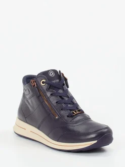 Ara – Schnürstiefelette aus Kalbleder dunkelblau