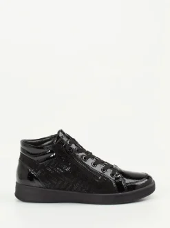 Ara – Schnürstiefelette aus Lackleder Schwarz