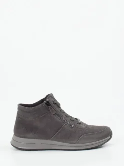 Ara – Schnürstiefelette aus Veloursleder grau