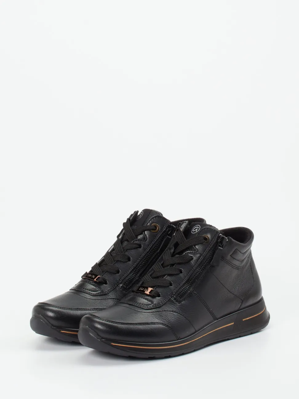 Ara – Schnürstiefelette aus Kalbleder Schwarz