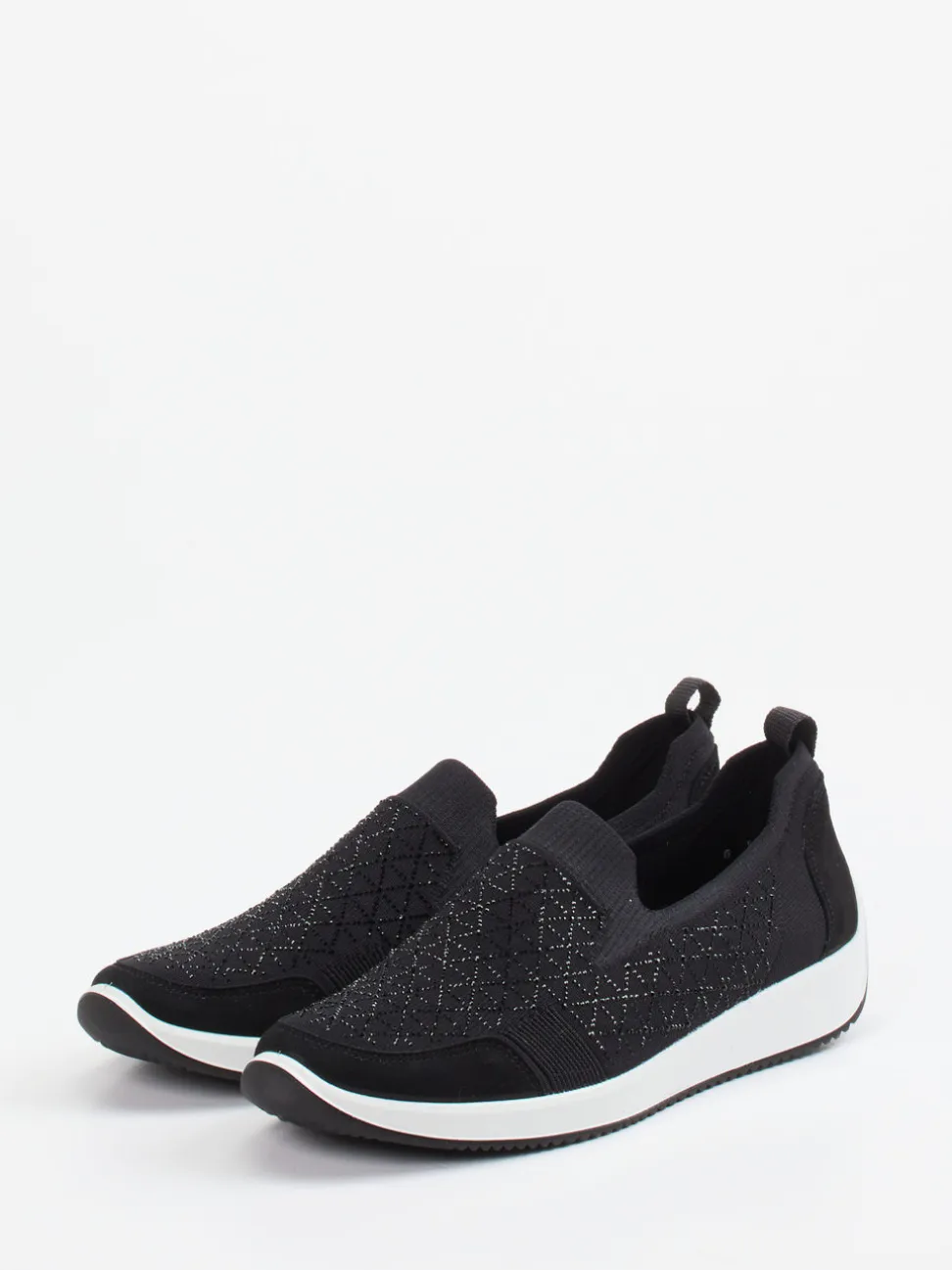 Ara – Slip-On Sneaker aus Stretch mit Glitzerdetails