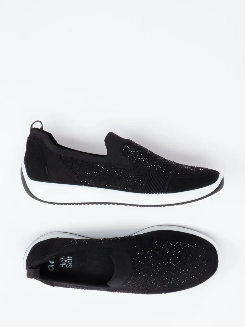 Ara – Slip-On Sneaker aus Stretch mit Glitzerdetails