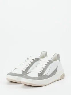 Ara – Sneaker aus Glatt- und Veloursleder Weiß