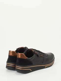 Ara – Sneaker aus Kalbleder in Schwarz mit Metallic-Details