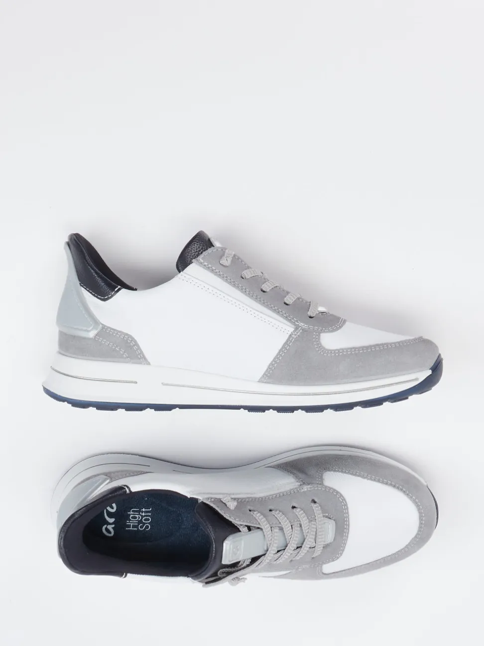 Ara – Sneaker aus Leder-Mix in Weiß