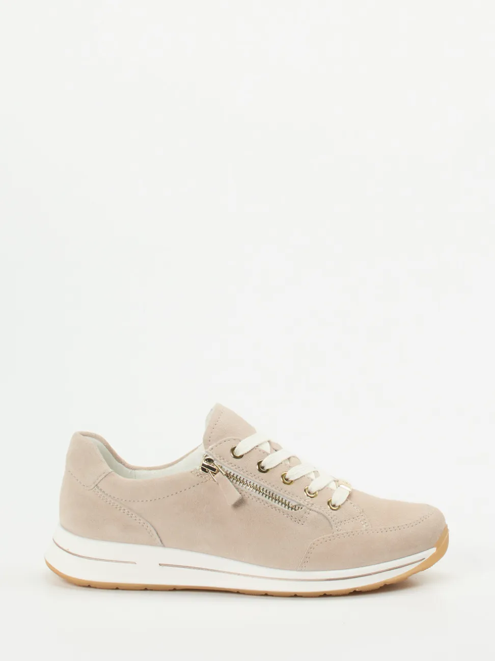 Ara – Sneaker aus Veloursleder in Beige