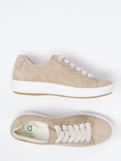 Ara – Sneaker aus Veloursleder in Beige