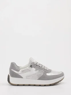 Ara – Sneaker aus Veloursleder Hellgrau