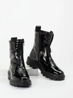 Ara – Stiefeletten aus Lackleder schwarz glänzend