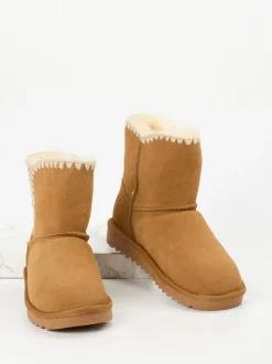 Ara – Winter-Boots aus Veloursleder camelbraun