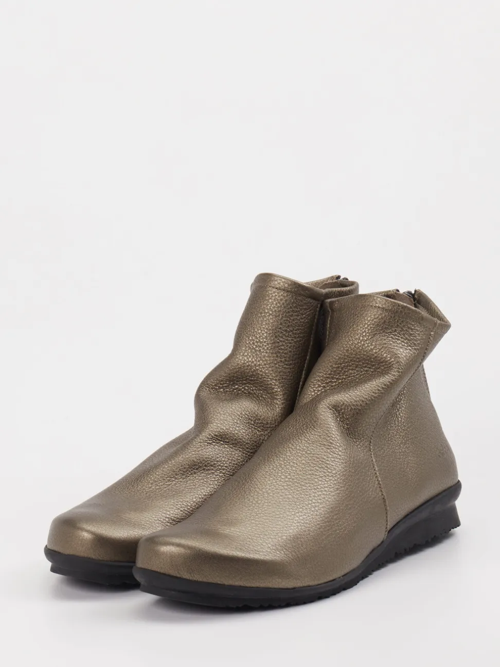 Arche – Ankle Boots aus Metallicleder bronzebraun