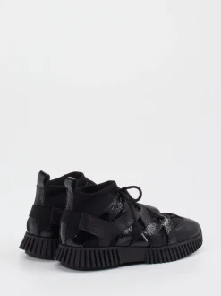 Arche – High-Top Sneaker aus Kalb- und Lackleder schwarz