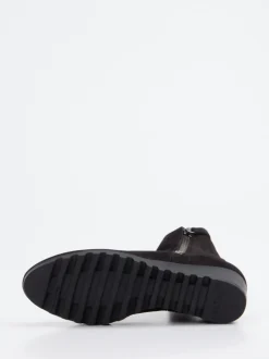 Arche – Keilabsatz-Stiefelette aus Nubukleder schwarz