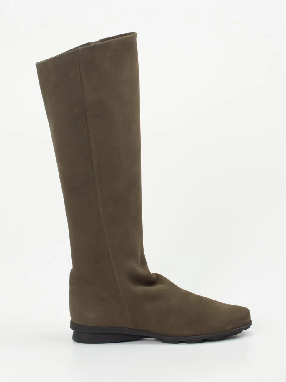 Arche – Kniehohe Stiefel aus Nubukleder olivbraun