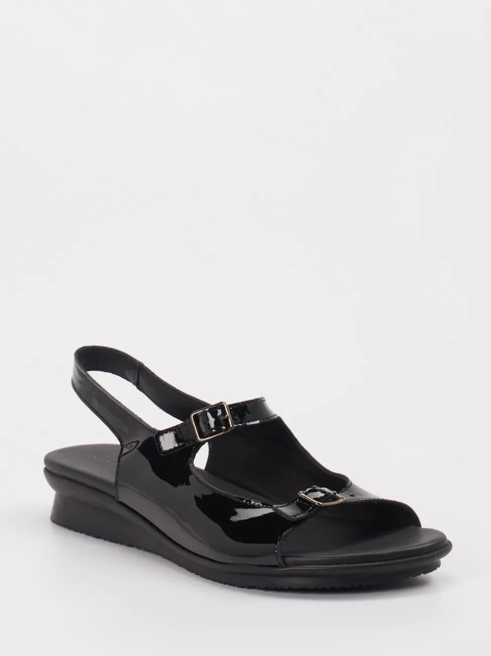 Arche – Komfort-Sandalen aus Lackleder Schwarz