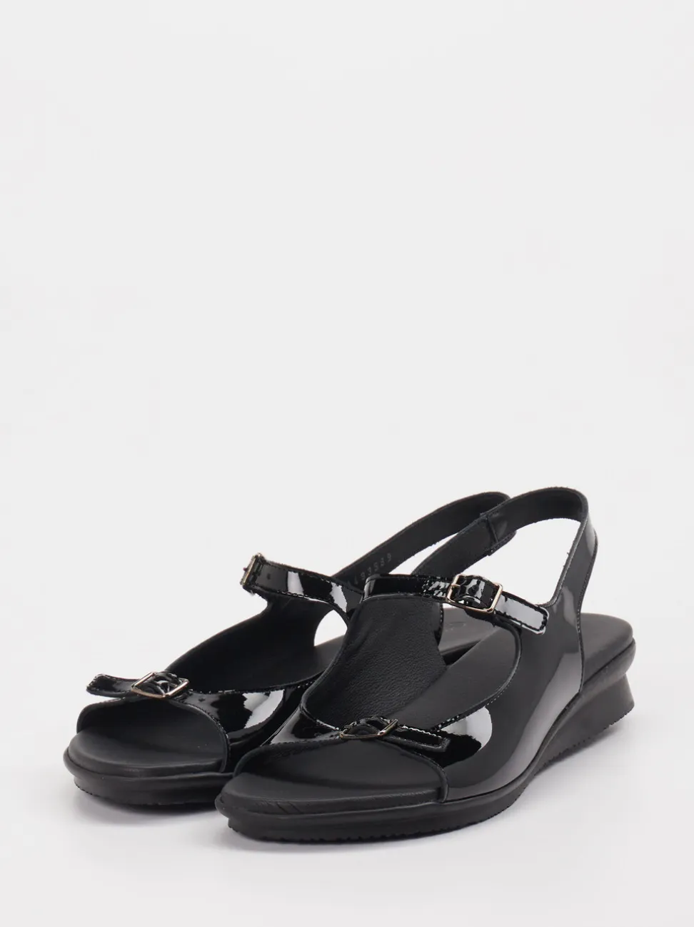 Arche – Komfort-Sandalen aus Lackleder Schwarz