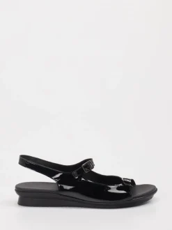 Arche – Komfort-Sandalen aus Lackleder Schwarz