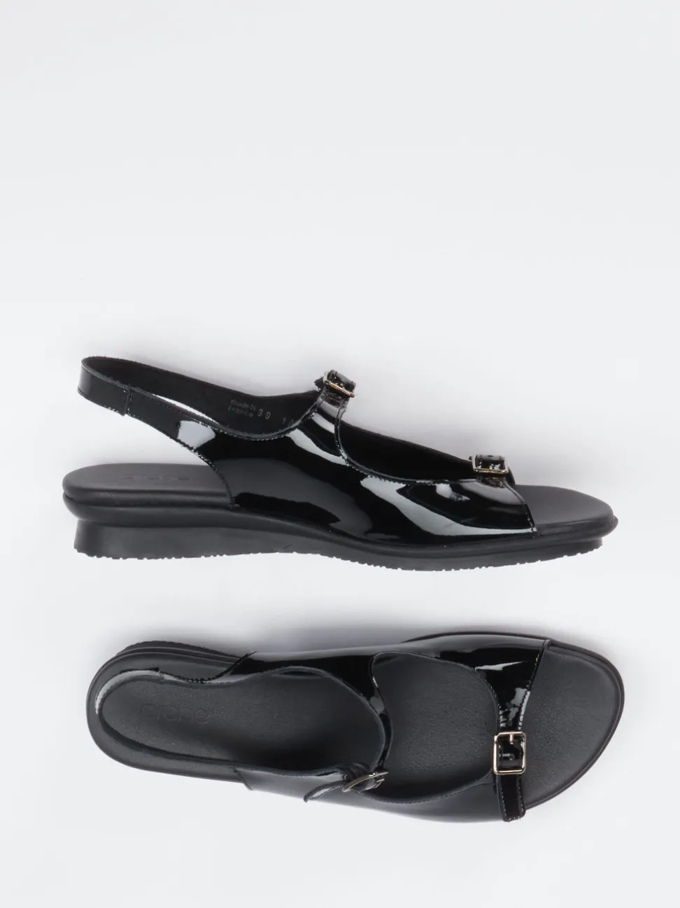 Arche – Komfort-Sandalen aus Lackleder Schwarz