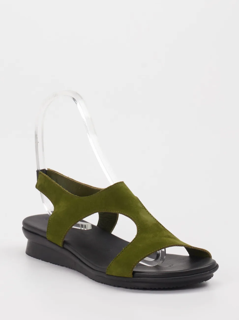 Arche – Sandalen aus Veloursleder in Olivgrün