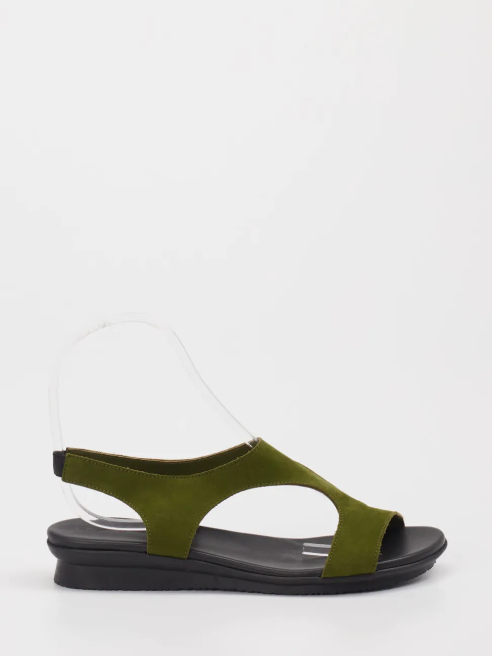 Arche – Sandalen aus Veloursleder in Olivgrün