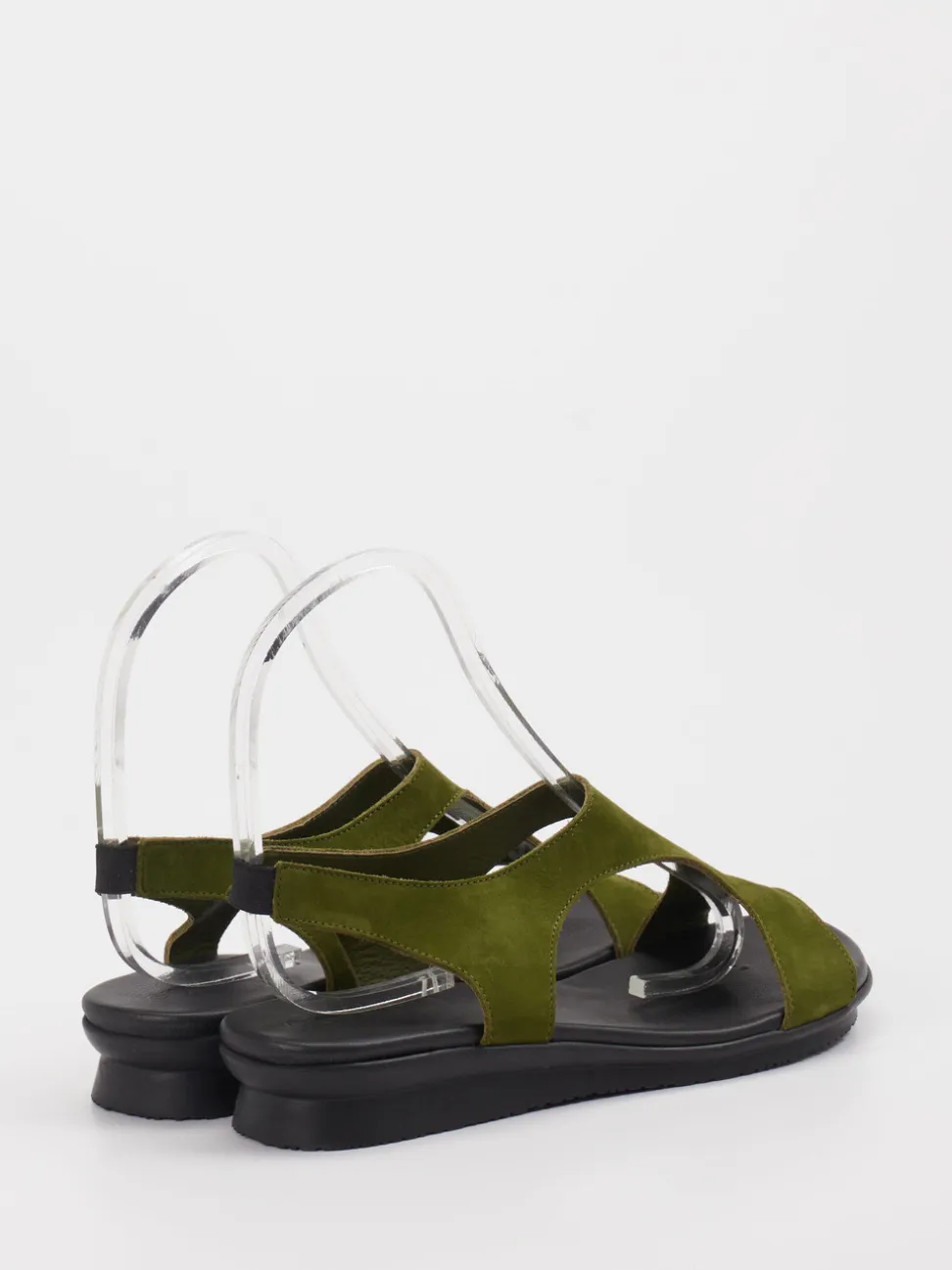 Arche – Sandalen aus Veloursleder in Olivgrün