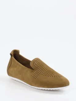 Arche – Slipper aus Nubukleder in Cognacbraun