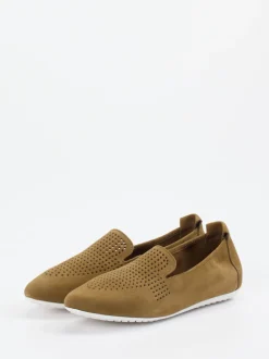Arche – Slipper aus Nubukleder in Cognacbraun