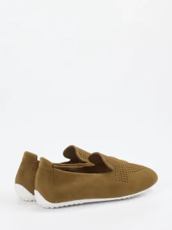 Arche – Slipper aus Nubukleder in Cognacbraun