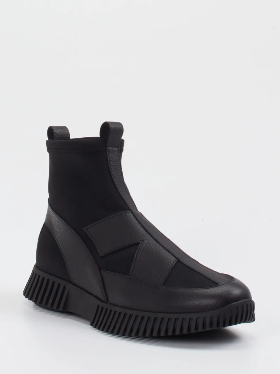 Arche – Sock-Boots aus Textil und Leder schwarz